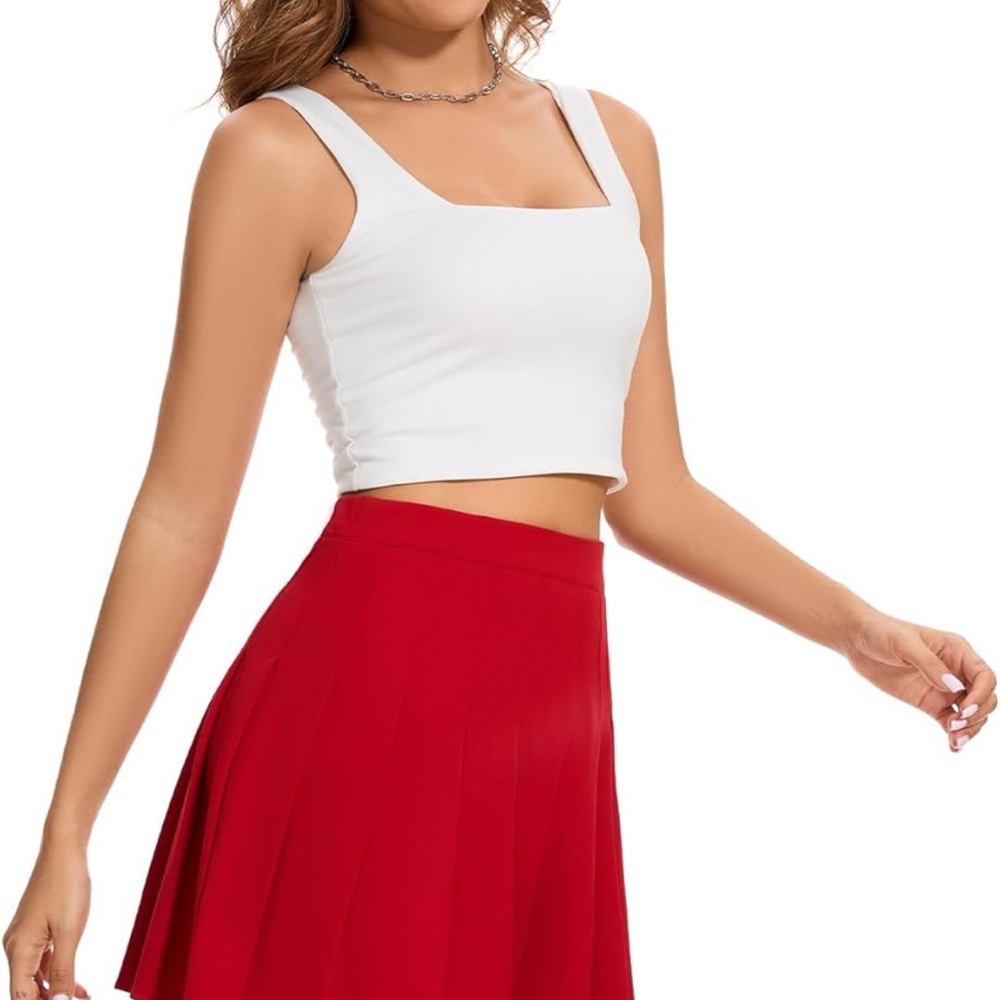 Classic Red Pleated Tennis Skirt - Picture 6 of 7